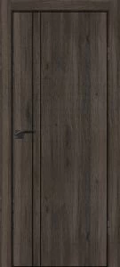 Межкомнатная дверь P-20  черный молдинг PET,  кромка ABS черная c 4-х ст. Дуб темный