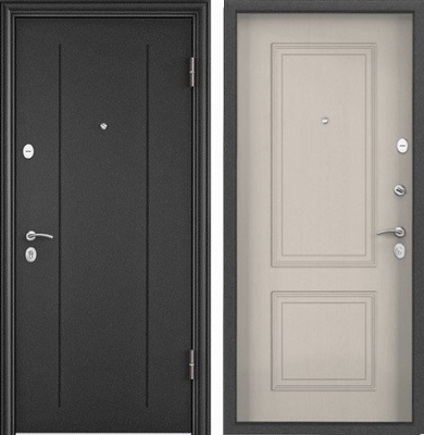 Дверь Торекс DELTA-M 10 Темно-серый букле графит, RGSO, ПВХ Дуб светлый матовый, СК66